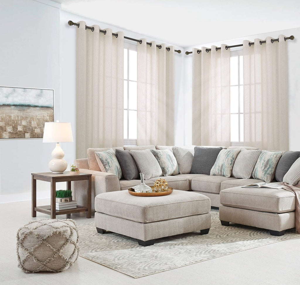 100 Inch Curtains 2 Panels, Boho Light Filtering Semi Sheer Linen Drapes, Oatmeal, 52" W X 100" L