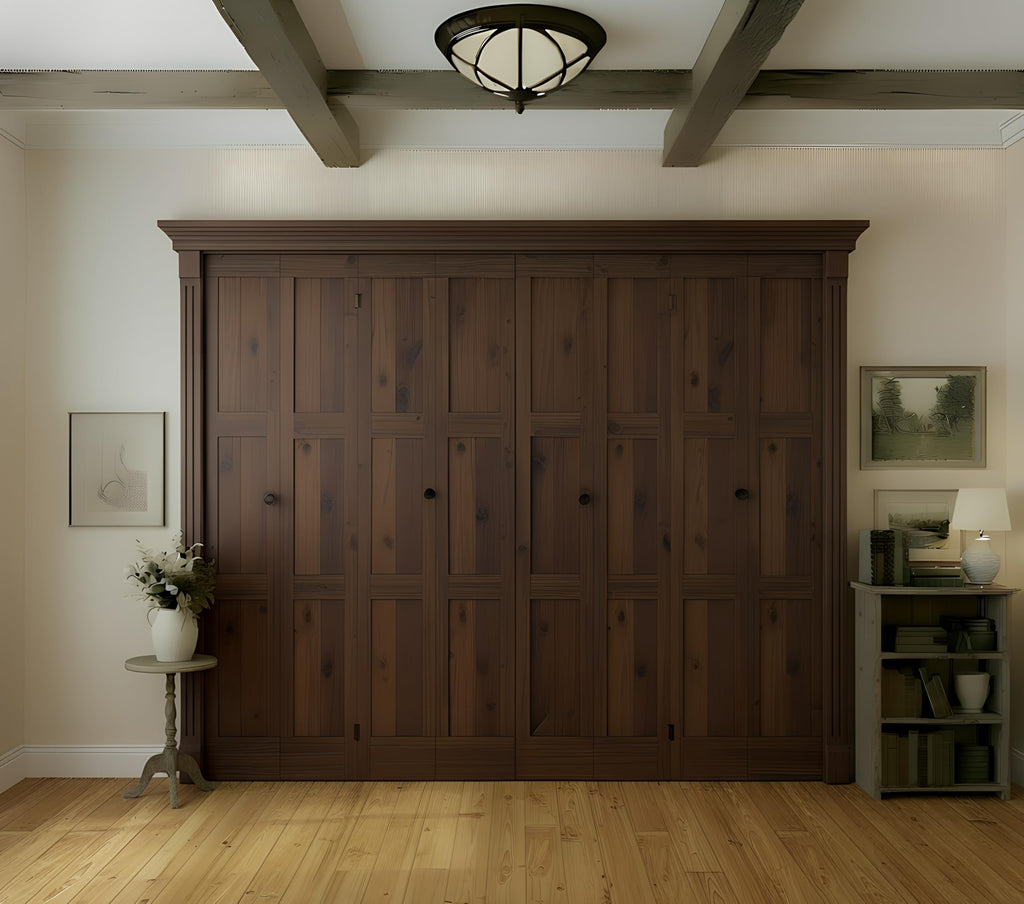 30in x 80in Unfinished Alder Wood Bifold Shaker Door - Pre-Assembled Slab for Closet, Pantry, or Laundry Room (30x80)