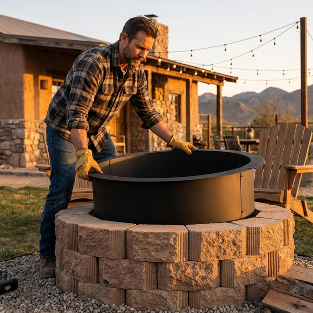 Heavy Duty Steel Fire Pit Ring Insert, 36" Outer / 31" Inner Dia