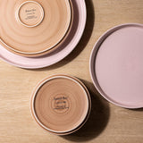 Ceramic Dinnerware Set for 4 | Speckled Stoneware Plates and Bowls with unglazed terracotta | Scratch Resistant