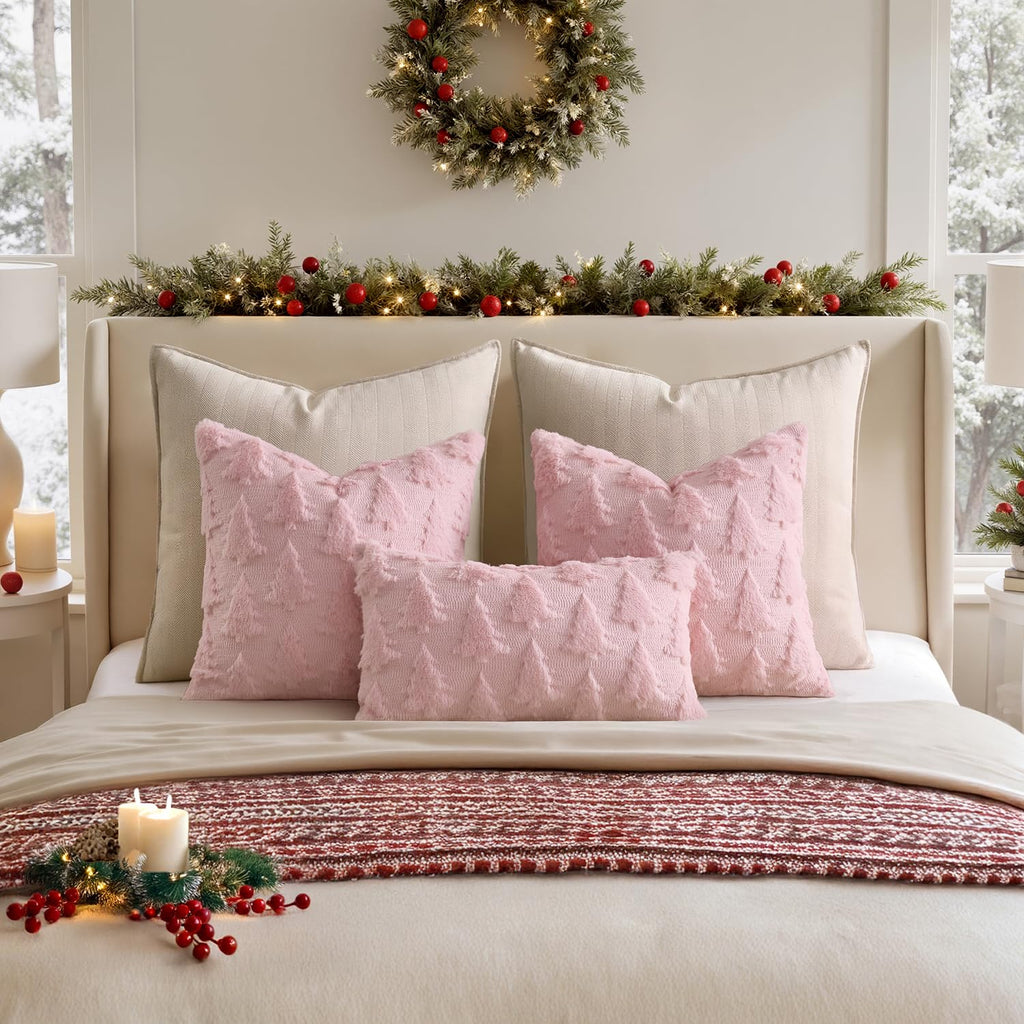 Christmas Pillow Covers Christmas Decorations 24x24 Pink