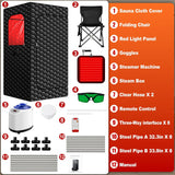 Infrared Sauna Box, 160 LEDs Red Light Sauna Steam Room, Portable Sauna Tent with 3L/1200W Steamer, 15 Heating Levels