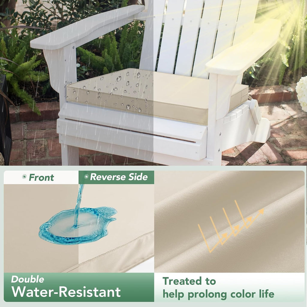Outdoor Chair Cushions Set of 4: Waterproof & Fade Resistant Seat Cushion Furniture - 19 x 19 x 2 Inch Chair Pads