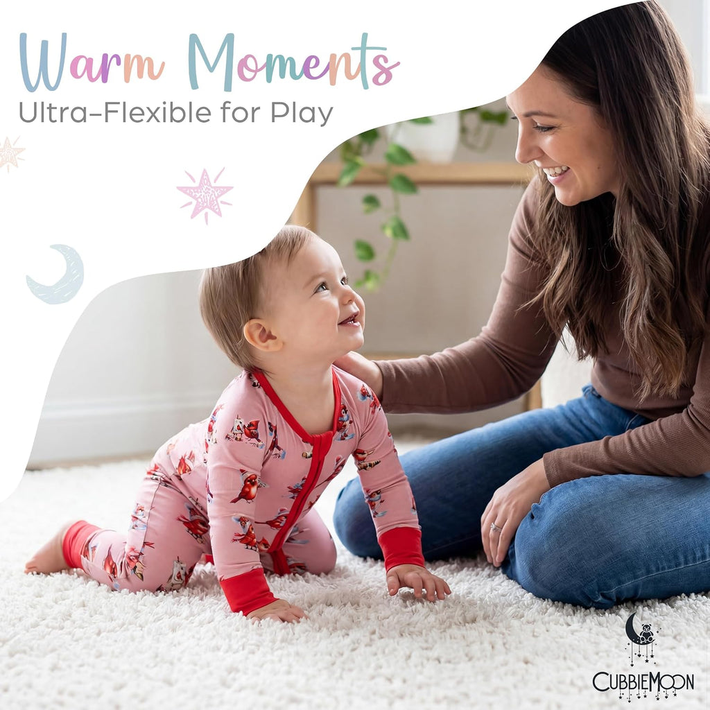 Bamboo Viscose Baby Pajamas 2 Way Zip for Diaper Change 0 to Soft Stretchy Sleeper 2 Pack
