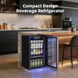 Beverage Refrigerator Cooler -120 Can Mini Fridge Glass Door for Soda Beer or Wi