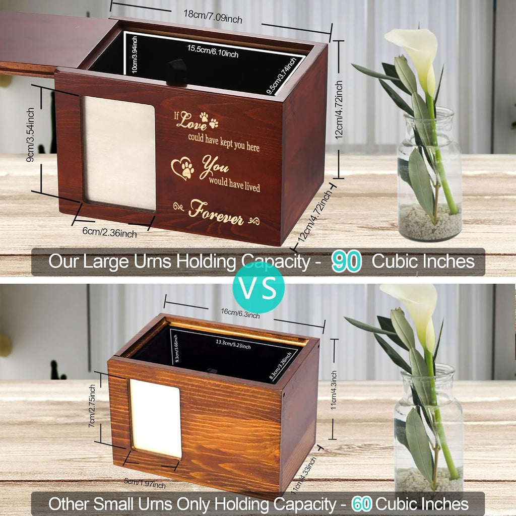 Pet Memorial Urns for Dogs or Cats Ashes with Photo Frame