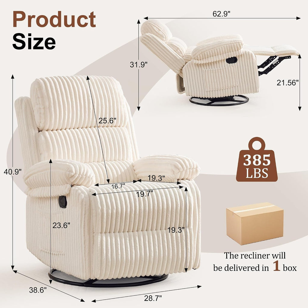 Rocking Recliner Chair, Nursery Rocker Chair for Adults, Small Recliners for Small Spaces, Swivel Rocker Recliner