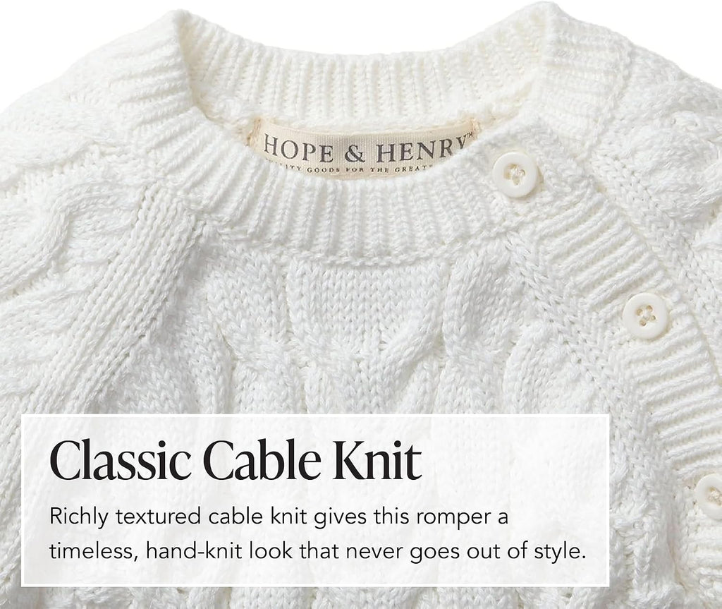 Layette Baby Cable Knit Sweater Romper