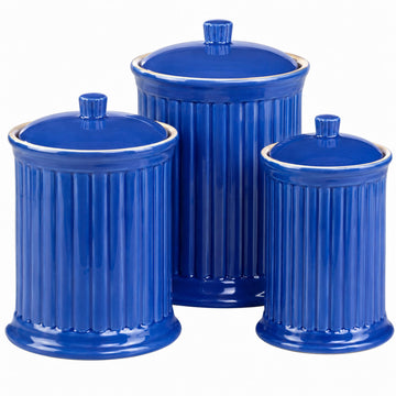 Simsbury Canisters 88 Oz - Simply Blue, Set of 3