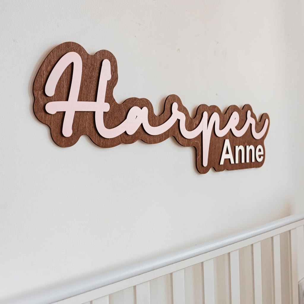 Baby Name Sign, Custom Nursery Name Sign, Wooden Kids Room Decor, Wall Decor