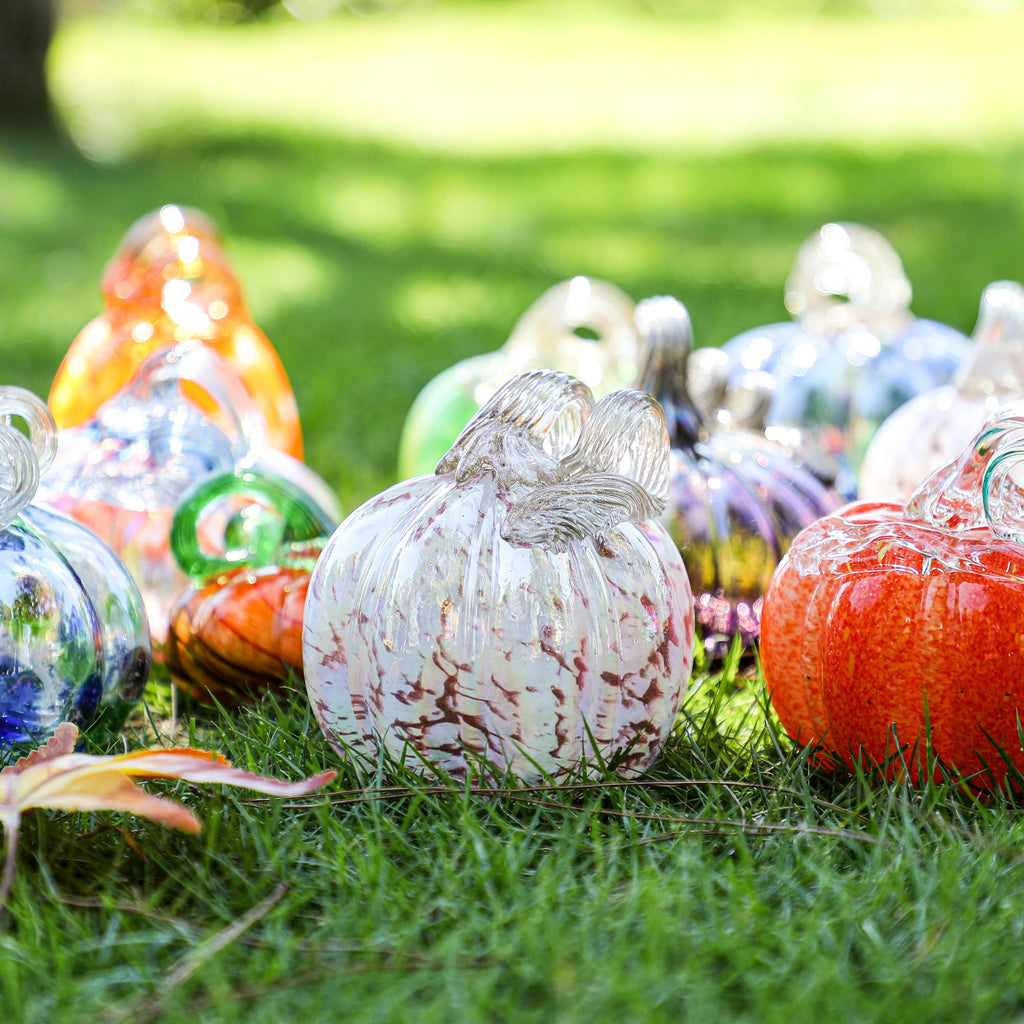 5 Inch Hand-blown Glass Pumpkin Collectible Figurines Art Glass Pumpkin