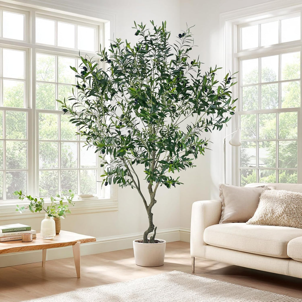 8ft Artificial Olive Tree Potted Plant