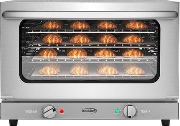 23 in. Commercial Countertop Convection Oven for Half-Size Pans with 4 Racks 1600W of Power in Stain