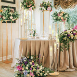 4 Sets Acrylic Candelabra Centerpieces 46.5'' Tall Clear Candle Holders Pillar Taper Candlestick with Lampshades 6