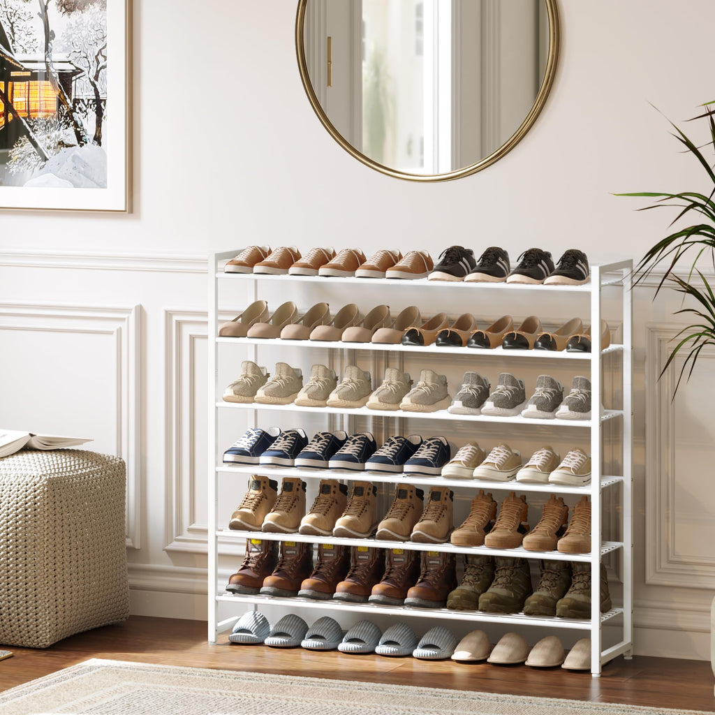 6 Tier Shoe Rack for Closet, Metal Shoe Organizer Holds 36 Pairs