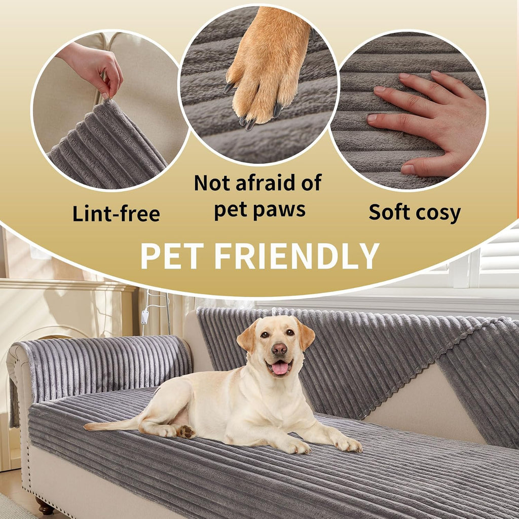 Waterproof Couch Cover for Dogs Washable, Faux Fur Pet Couch Covers for Sofa, Soft Dog Bed Cover Non-Slip Couch Covers