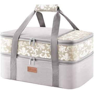 Insulated Double Decker Casserole Carrier for Hot or Cold Food