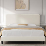 Queen Bed Frames with Adjustable Headboard, Chenille Fabric Upholstered Headboard/Platform Bed