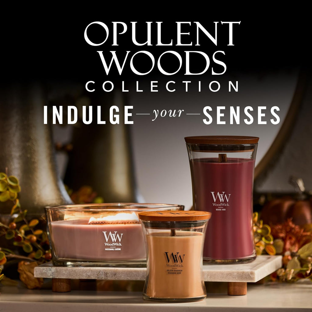 Scented Candle with Crackling Wick | Golden Bourbon Large Hourglass Candle | Long Burning Candles: Up to 130 Hours |