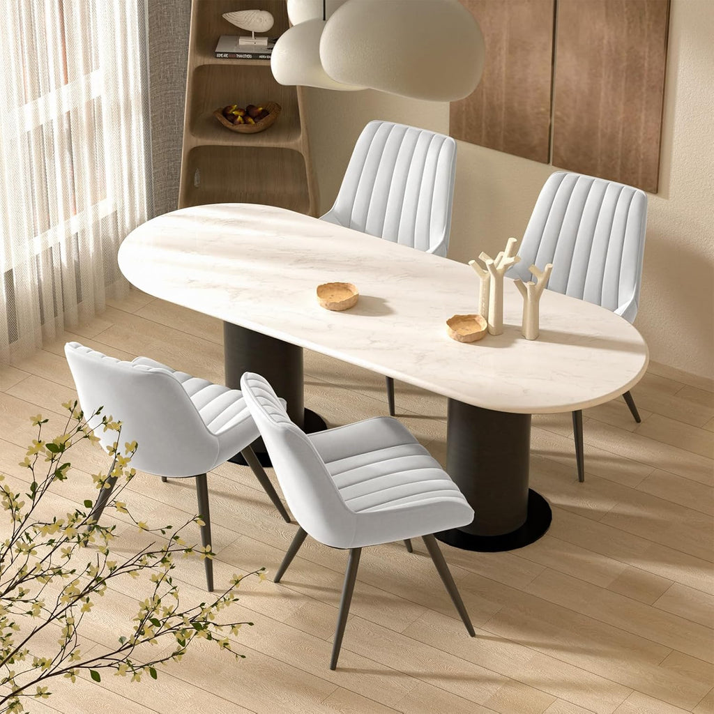 Nalupatio Modern Dining Chairs Set of 2, Comfy Dining Room Chairs with Thick Cushions