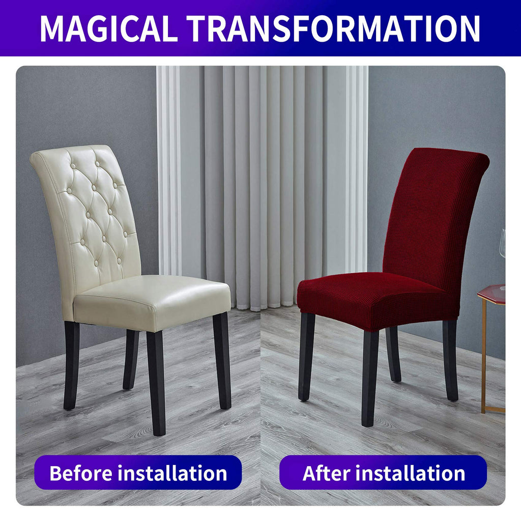Stretch Chair Covers Set of 4, Removable Washable Dining Room Chair Covers, Dining Chair Slipcovers Seat Protector