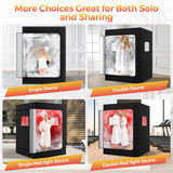 Upgraded 2 Person Sauna, Portable Infrared Sauna with 5-Layer Waterproof, 2 Steamers, 2 Folding Chair