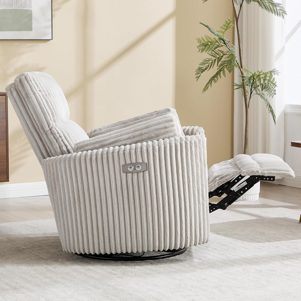 Power Recliner,Nursery Swivel Glider Rocking Chair with USB Port,Upholstered Adult Electric Recliner Rocking Chair