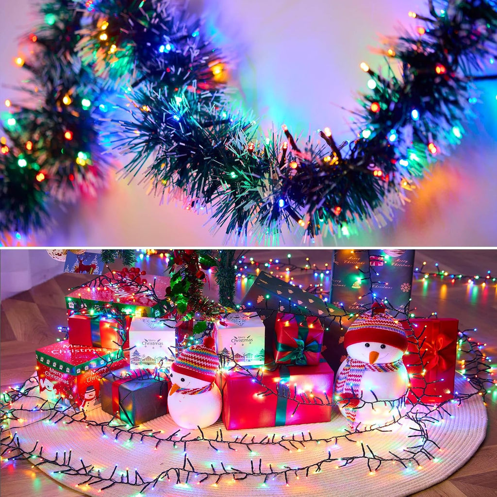 1000 LED Amount of Christmas Tree Lights Decorations with Remote, Waterproof Plug in Cluster Lights Christmas