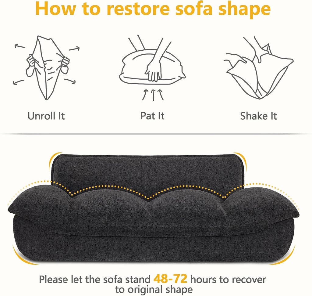 Dog Couch for Large Breed, Fabric Dog Sofa Bed with Anti-Slip Bottom (Black)