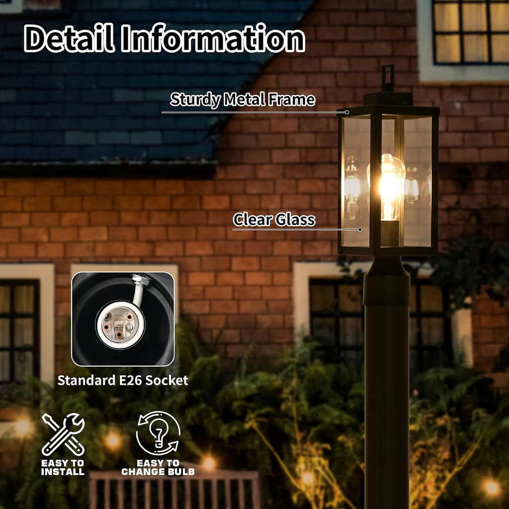 Outdoor Post Light Anti-Rust Lamp Post Lights Fixture Waterproof Exterior Lighting Lamp Post Outdoor Pole Light for