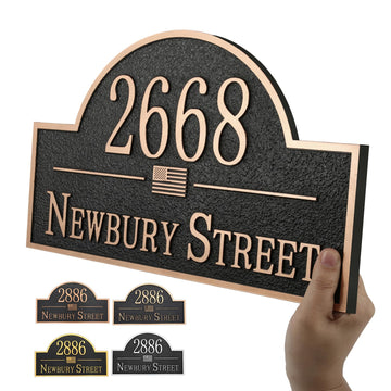 Engraved Address Plaque Metal - Persoanlized House Number Sign Plaque, House Address Sign, House Numbers for Outside