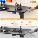 55 x 24 Inches Electric Height Adjustable Standing Desk Large Sit Stand Up Desk Home Office Computer Desk Memory
