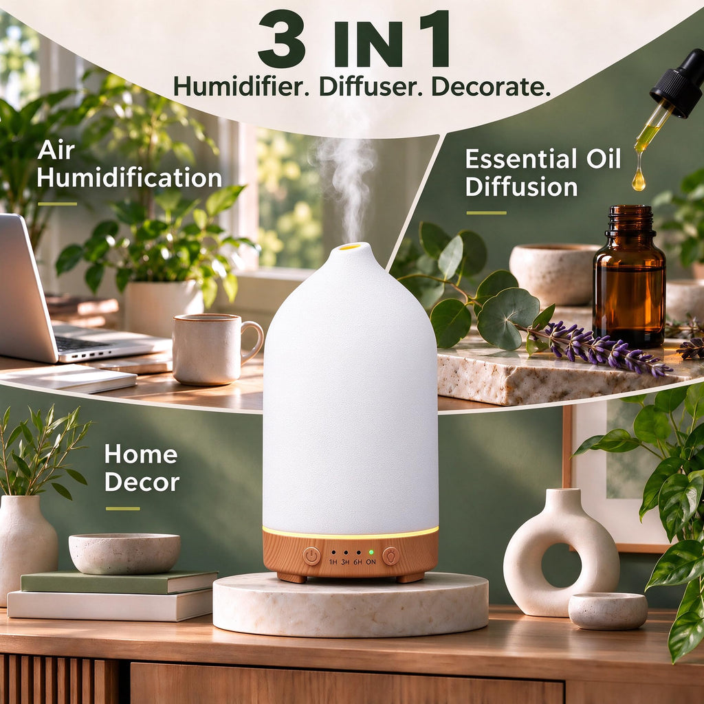 Ceramic Essential Oil Diffuser, Stone Diffuser 2 Pack