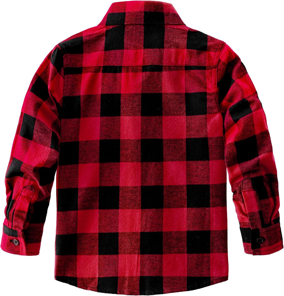 Boys Flannel Shirts Long Sleeve Plaid Button Down Shirts