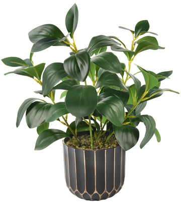 Fake Plants Artificial Plants Indoor, Faux Potted Plants Indoor Artificial Succulents with Fig Leaf Look Real