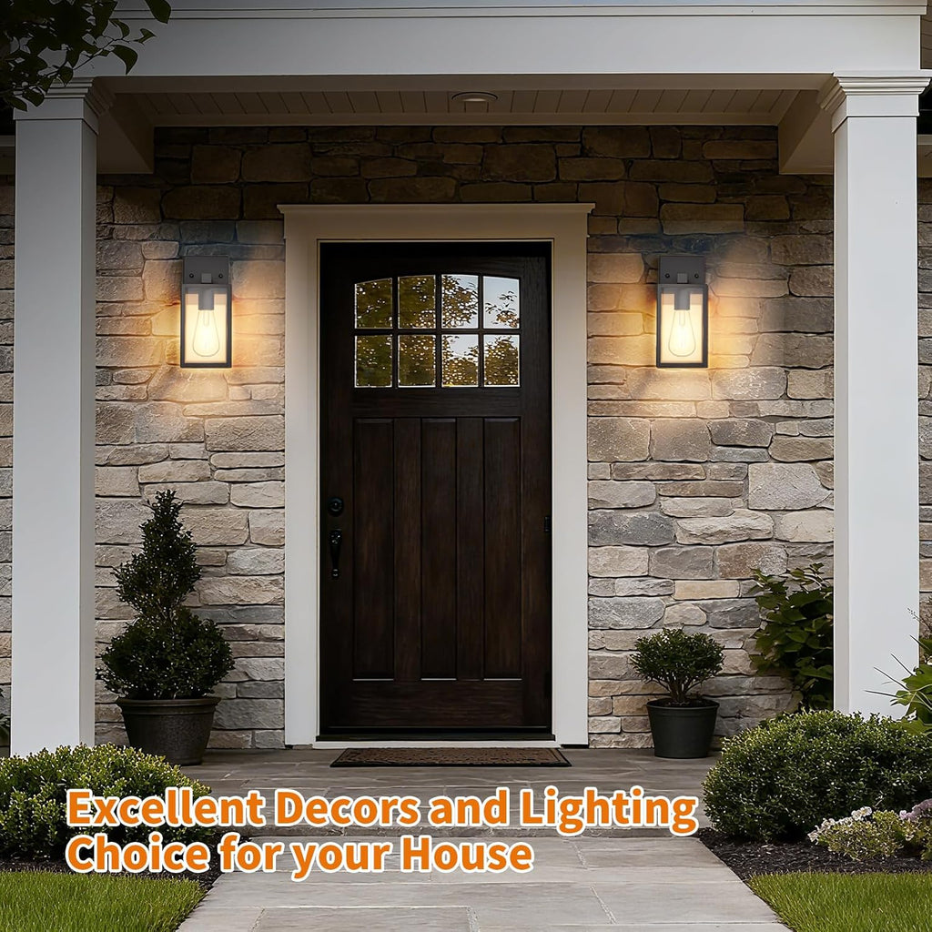 Outdoor Light Fixtures Wall Mount, Waterproof Front Porch Lights, Modern Exterior Lighting Fixtures with E26 Socket