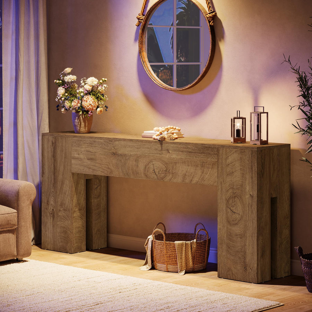 71-Inch Long Console Table, Farmhouse Sofa Console