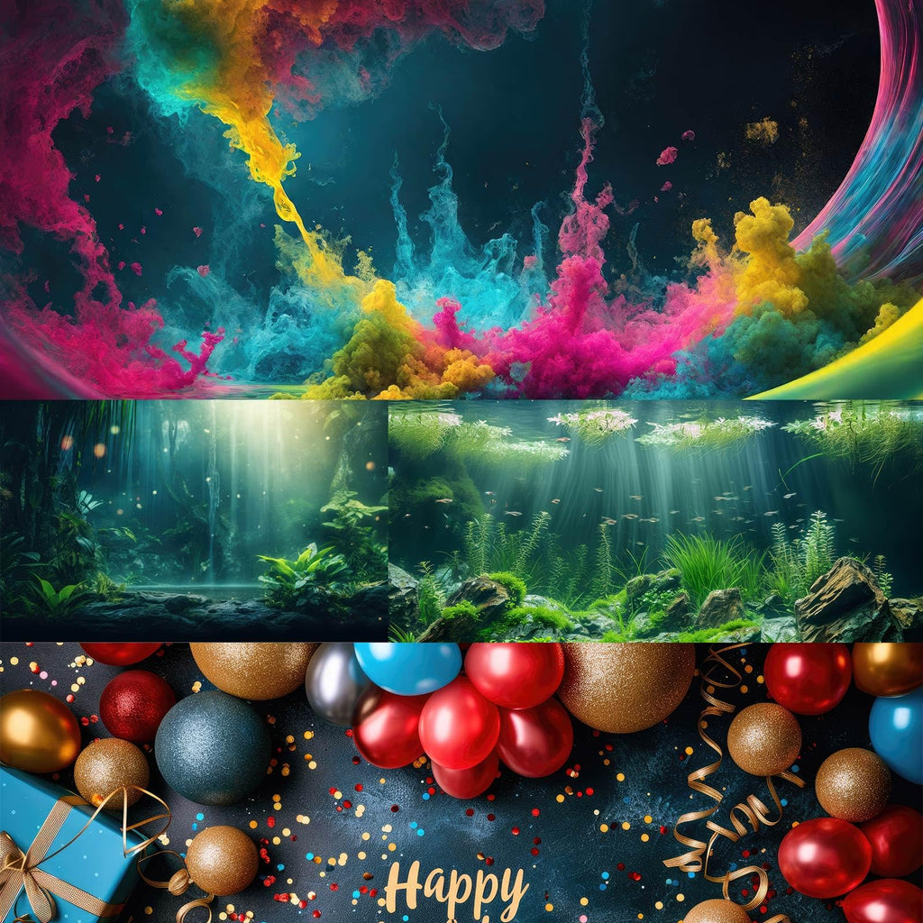 Under The Sea Aquarium Background Ocean Underwater World Fish Tank Backdrop Coral Tropical Fish Undersea Theme