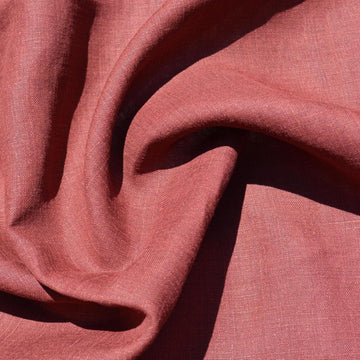 100% Linen Fabric by the Yard | Terracotta Brown Linen Fabric | Midweight Solid Weave 62 Inch Wide | Linen Material