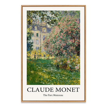 Claude Monet Framed Canvas Wall Art, The Parc Monceau Paintings Wall Decoration, Impressionist Famous Oil Painting