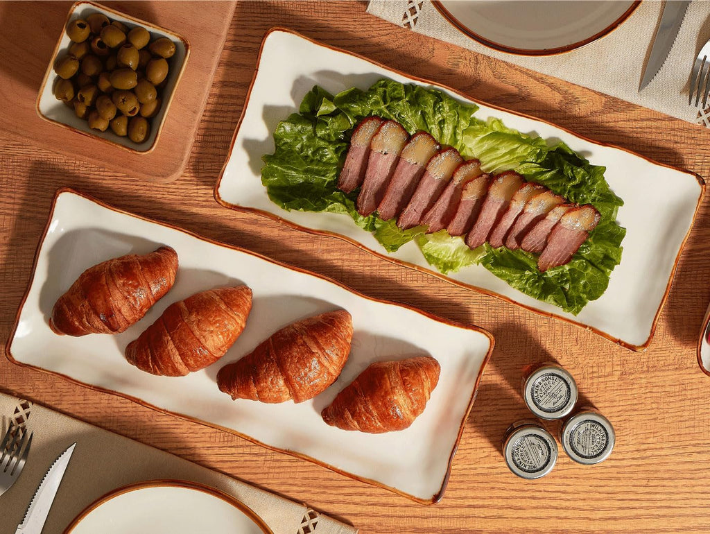 Large Serving Platters, 15 inch Serving Plates Set of 2, Ceramic Platters for Serving Food, Oven Safe Serving Trays