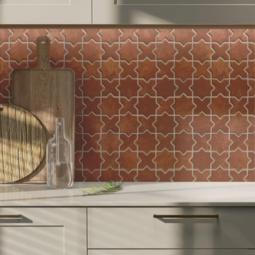 Sentier des Cotto 2" Star Cross 11-7/8" x 11-7/8" Porcelain Floor/Wall Tile