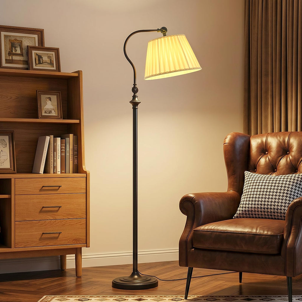 Linen Fabric Floor Lamp with Remote and Bluetooth Dimming