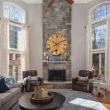Rustic Large Wall Clock Silent Battery Operated for Farmhouse Livingroom,24 Inch Vintage Wall Clock Non-Ticking for