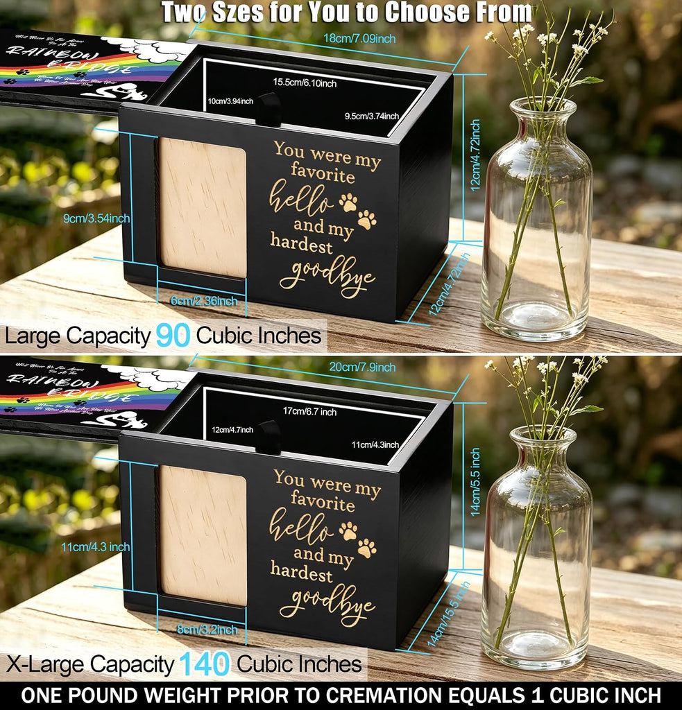 Pet Memorial Urns for Dogs or Cats Ashes with Photo Frame