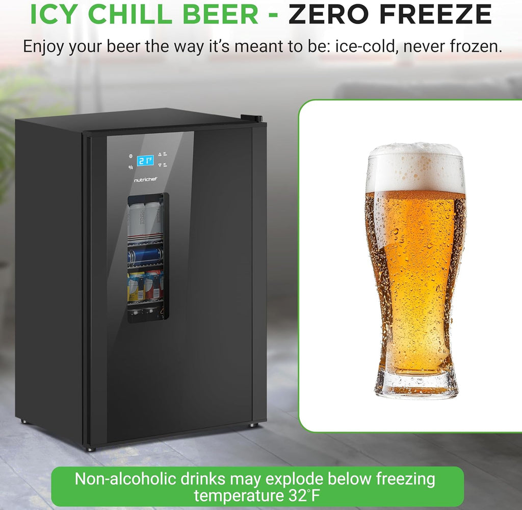 Beer Fridge 108 Can Capacity | Freestanding Beverage Refrigerator with Glass Doo