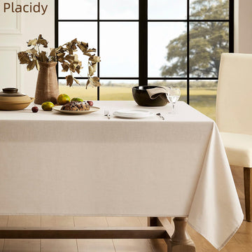 Beige Linen Table Cloths for Rectangle Tables Farmhouse Rustic Modern Neutral Fabric Oblong Tablecloth Rectangular