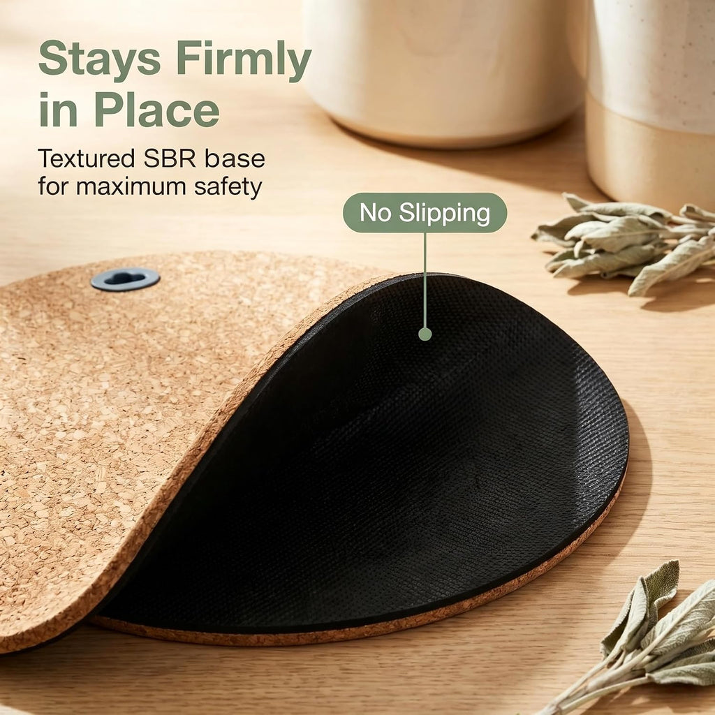 19inch Standing Desk Mat,Round Design Cushioned Cork Anti Fatigue Floor Mat | 0.7" Thick Built‐in Handle, Round Cork