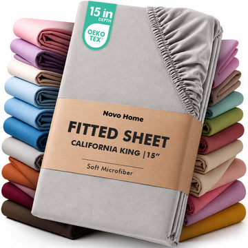 California king Fitted Sheet Deep Pocket 15 Inch Soft Microfiber