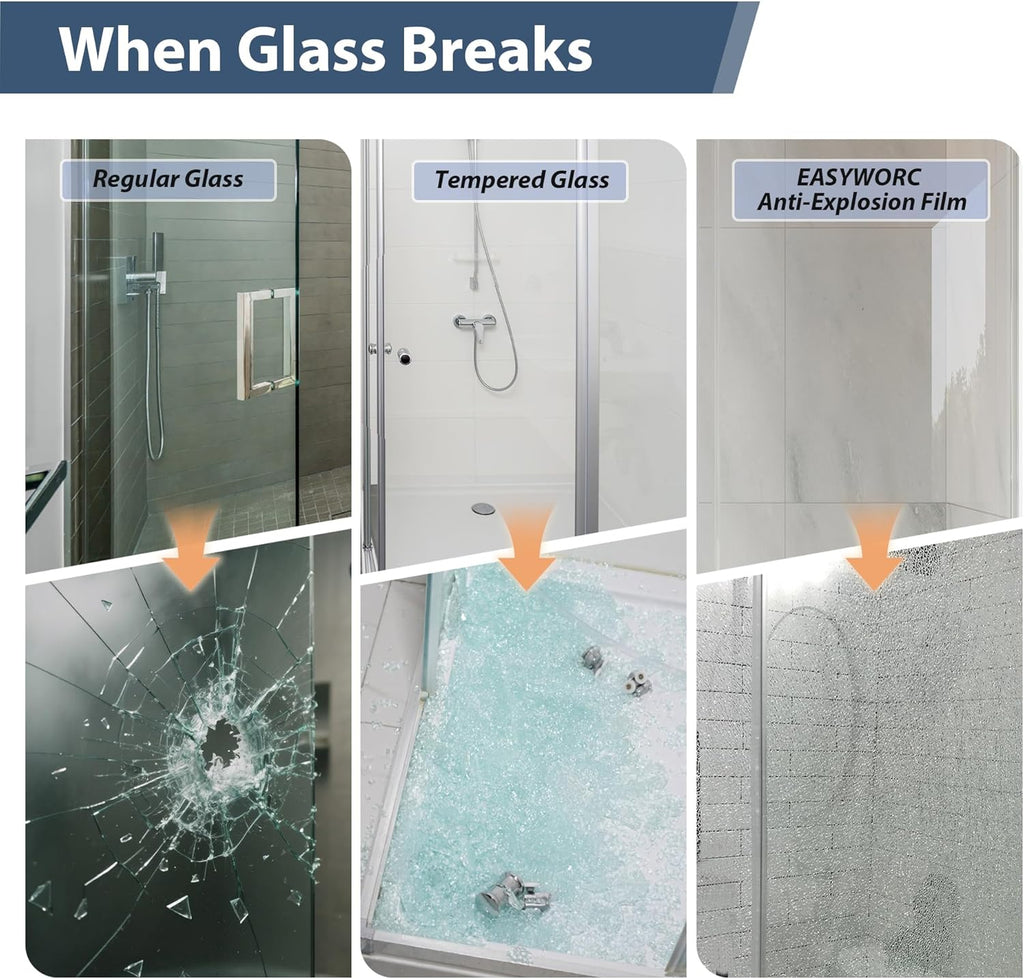Frameless Shower Door, 49-54" W x 76" H Sliding Glass Shower Door